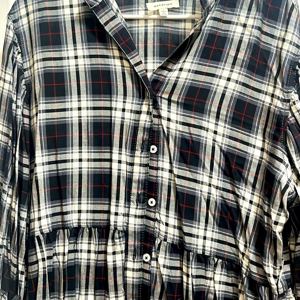 Women’s Max studio long plaid shirt